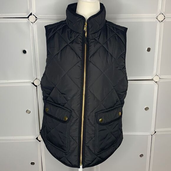 J. Crew Excursion Quilted Down Vest Black Size Medium - Picture 2 of 10